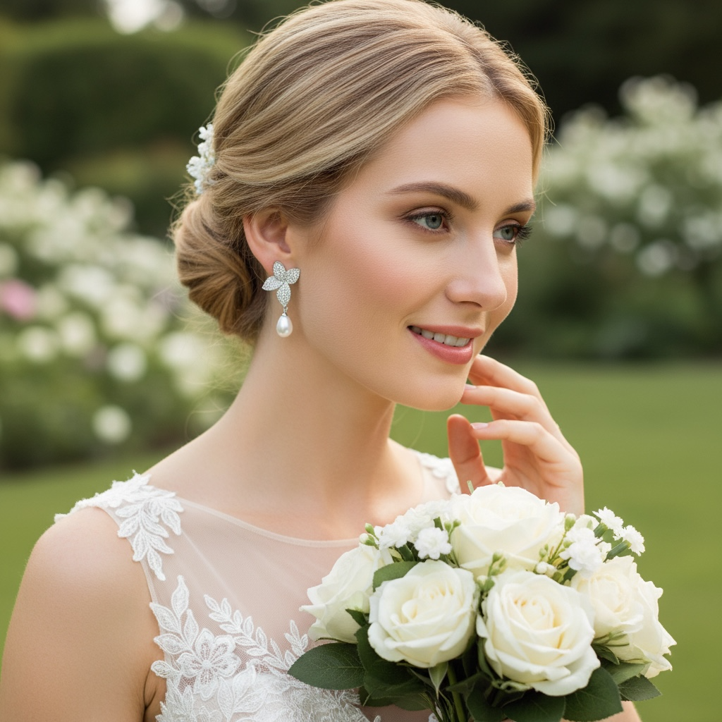 CUBIC ZIRCONIA COLLECTION - CRYSTAL ALLURE CLIP ON EARRINGS - CZER901 SILVER