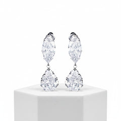 CUBIC ZIRCONIA COLLECTION - STARLET CHIC CLIP ON EARRINGS - CZER903 SILVER