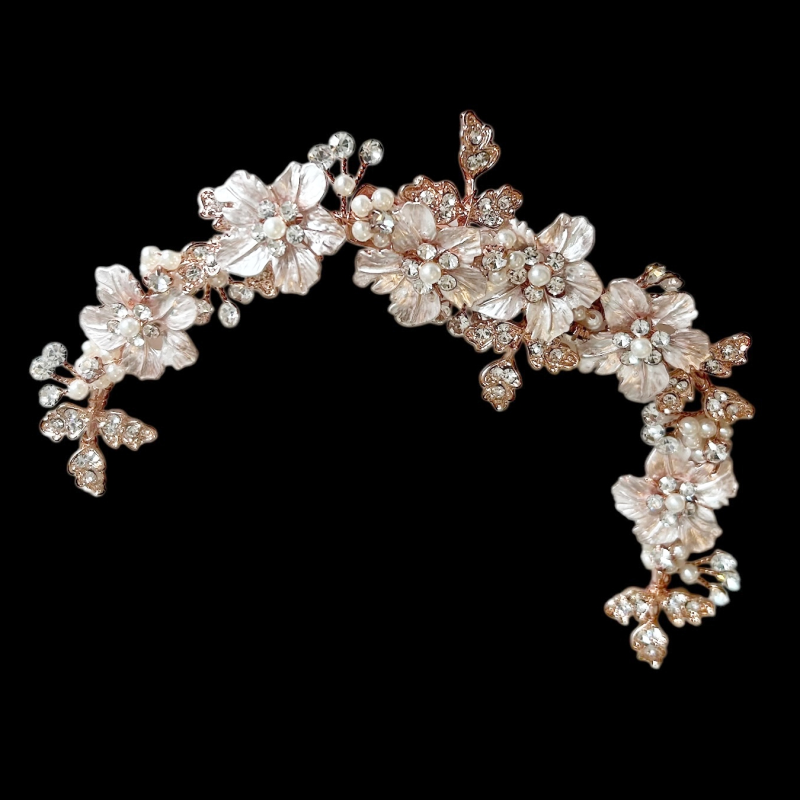 ATHENA COLLECTION - FLORAL ROMANCE EXQUISITE HEADPIECE - BLUSH PINK HP227