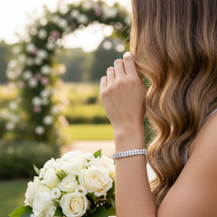 CUBIC ZIRCONIA COLLECTION - CRYSTAL ALLURE BRACELET - BR177 SILVER