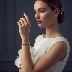 CUBIC ZIRCONIA COLLECTION - DAINTY DAZZLE BRACELET - BR178 BLUE