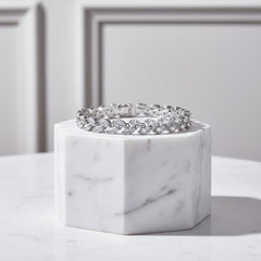CUBIC ZIRCONIA COLLECTION - CRYSTAL ALLURE BRACELET - CZBR171 SILVER
