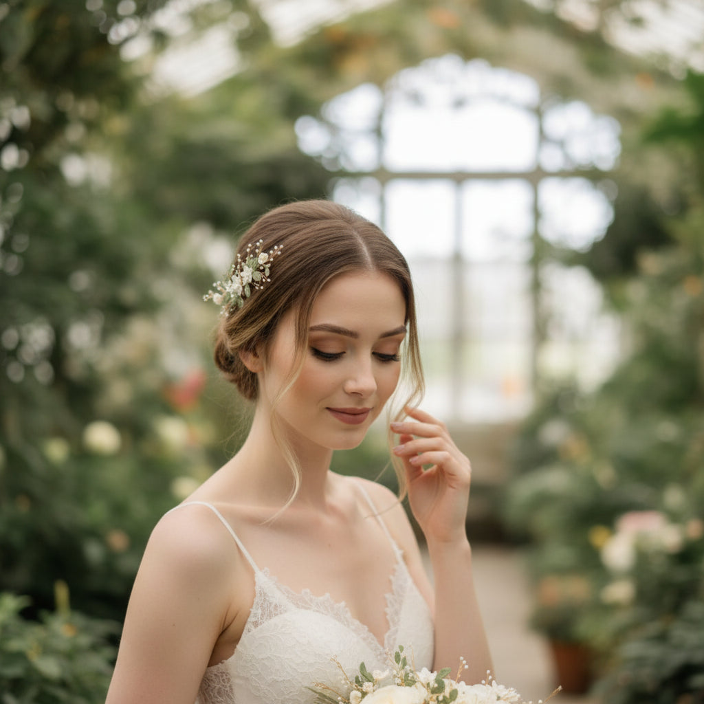 ATHENA COLLECTION - EXQUISITE FLORAL HAIR COMB - HC308