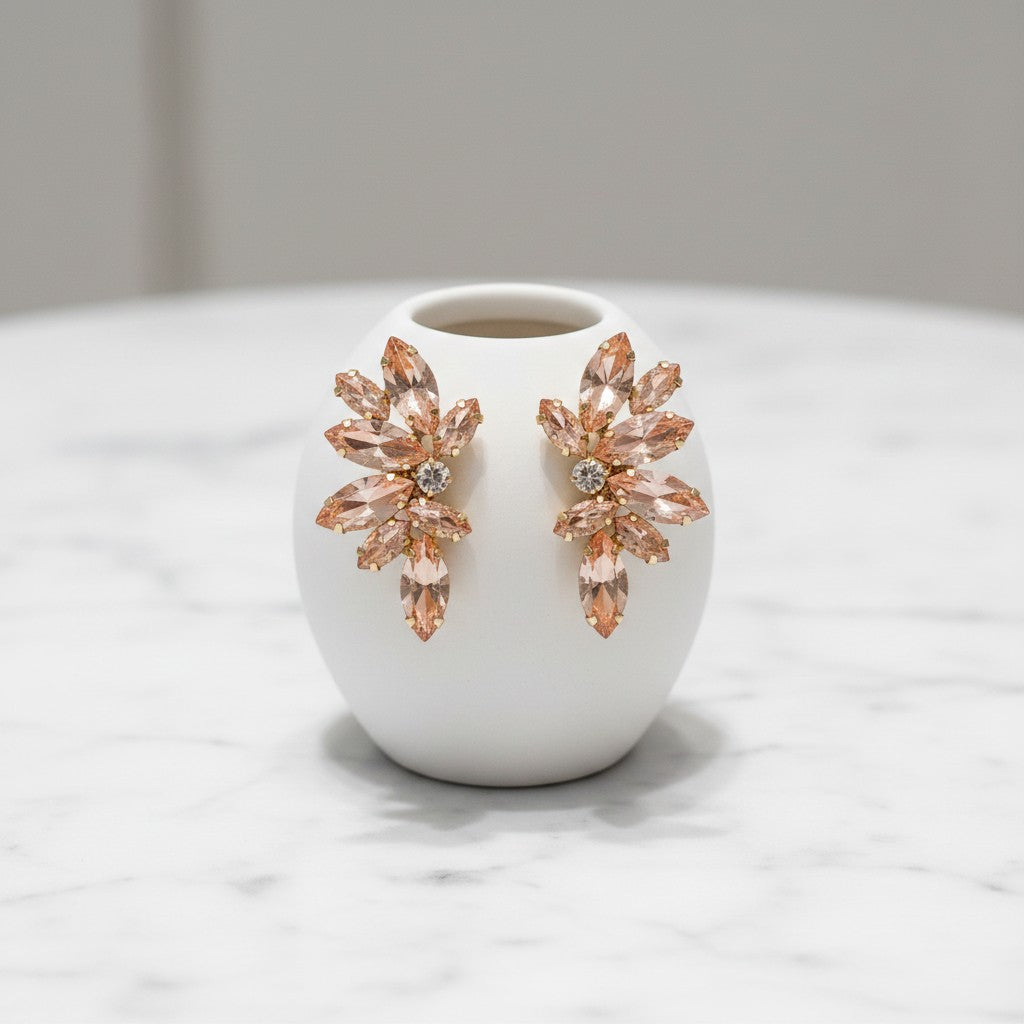 ATHENA COLLECTION - CRYSTAL ELEGANCE EARRINGS - CZER910 BLUSH PINK