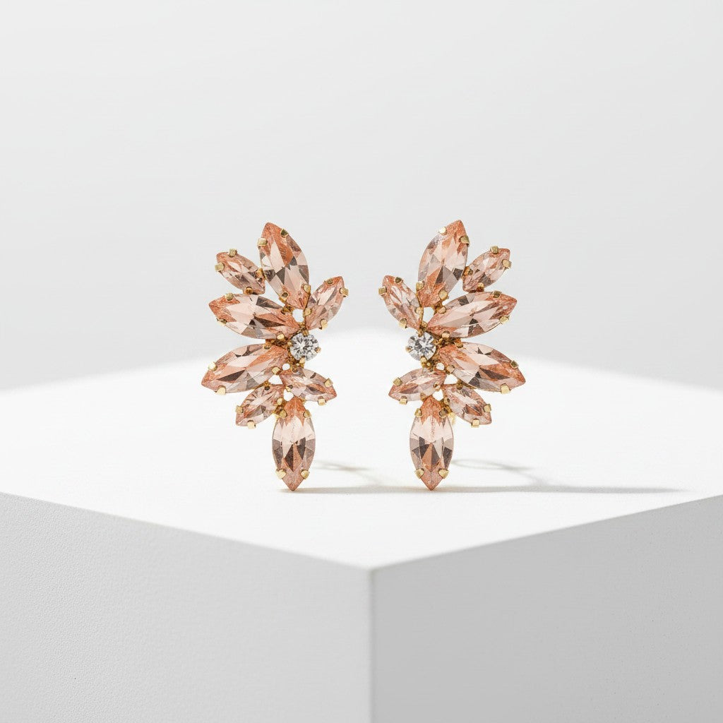ATHENA COLLECTION - CRYSTAL ELEGANCE EARRINGS - CZER910 BLUSH PINK