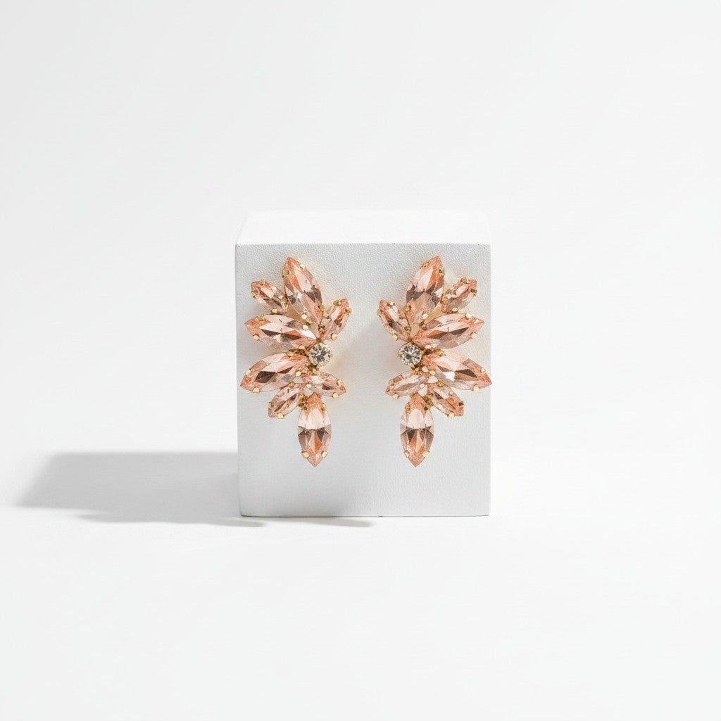 ATHENA COLLECTION - CRYSTAL ELEGANCE EARRINGS - CZER910 BLUSH PINK