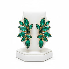 ATHENA COLLECTION - CRYSTAL ELEGANCE EARRINGS - CZER910 EMERALD