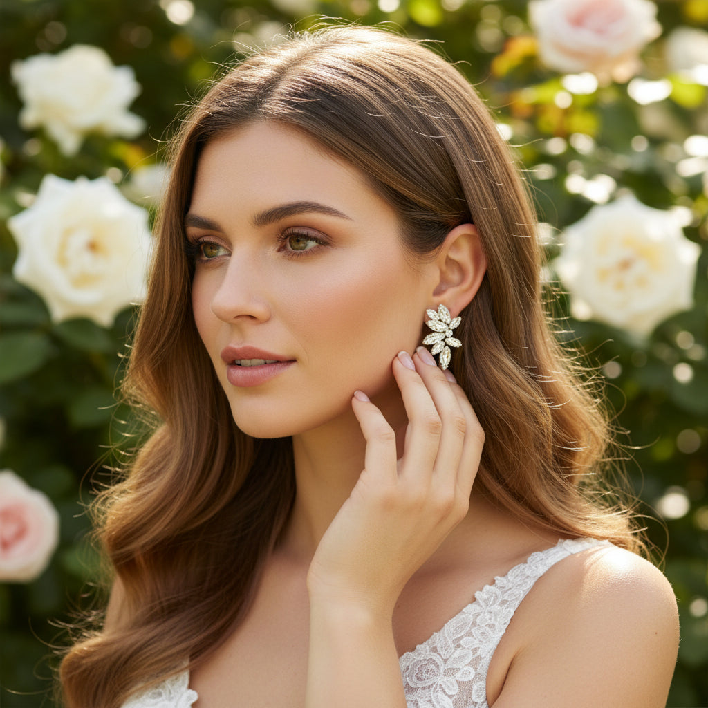 ATHENA COLLECTION - CRYSTAL ELEGANCE EARRINGS - CZER910 EMERALD