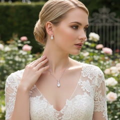 Cubic Zirconia Collection - Delicate Starlet Necklace Set - NK5