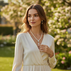 ATHENA COLLECTION - CHIC PEARL NECKLACE SET - CZNK270