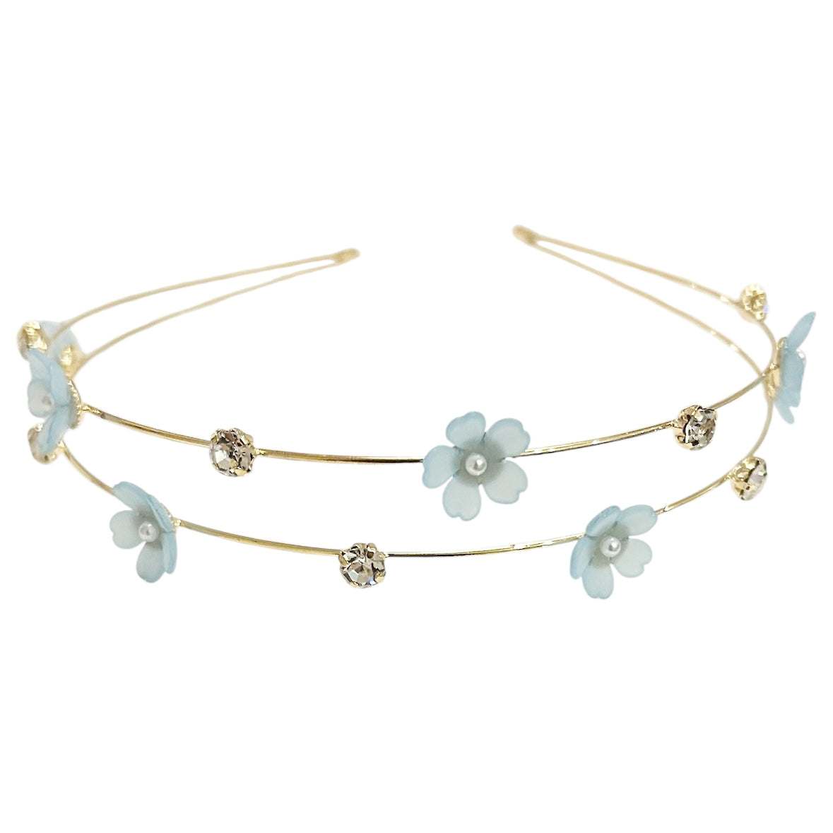 ATHENA COLLECTION - FLORAL BRIDESMAID HEADBAND - AHB223 AQUA