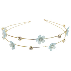 ATHENA COLLECTION - FLORAL BRIDESMAID HEADBAND - AHB223 AQUA