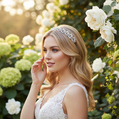 ATHENA COLLECTION - VINTAGE CHIC PEARL HEADBAND - AHB227 SILVER