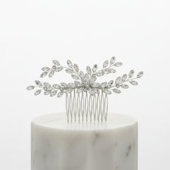 ATHENA COLLECTION - CRYSTAL VINE HAIR COMB - HC309 SILVER