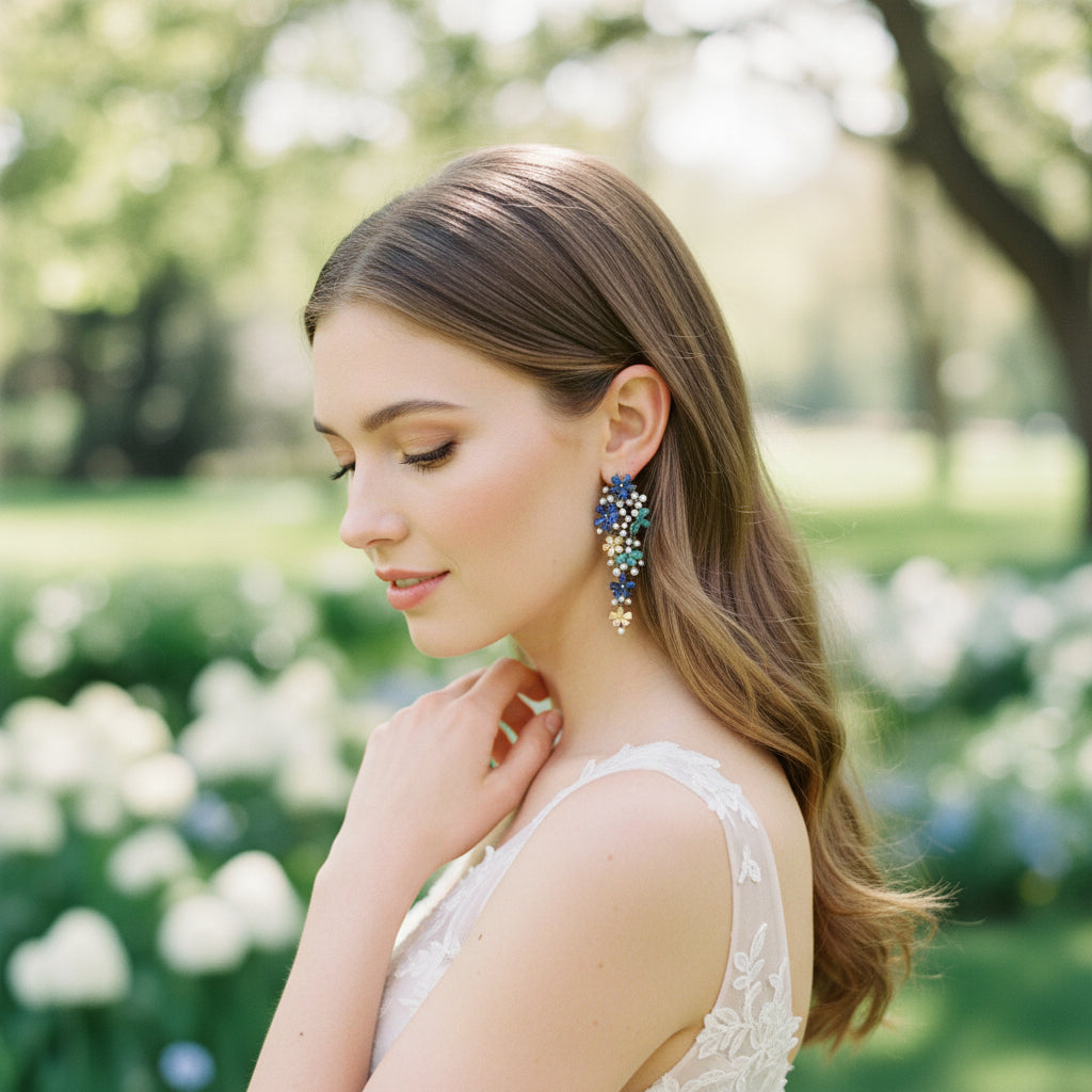 CUBIC ZIRCONIA COLLECTION - EXQUISITE WATERFALL EARRINGS - CZER912 MULTI