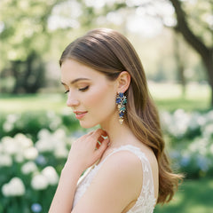 CUBIC ZIRCONIA COLLECTION - EXQUISITE WATERFALL EARRINGS - CZER912 MULTI