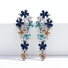 CUBIC ZIRCONIA COLLECTION - EXQUISITE WATERFALL EARRINGS - CZER912 MULTI