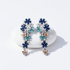 CUBIC ZIRCONIA COLLECTION - EXQUISITE WATERFALL EARRINGS - CZER912 MULTI