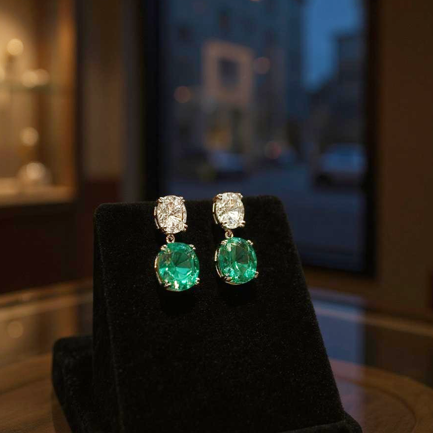 CUBIC ZIRCONIA COLLECTION - DAINTY CRYSTAL DROP EARRINGS -CZER916