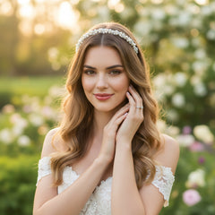 ATHENA COLLECTION - LUXE PEARL CLUSTER HEADBAND - AHB226 SILVER