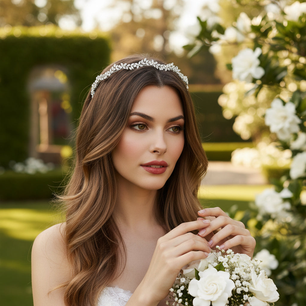 CUBIC ZIRCONIA COLLECTION - EXQUISITE CRYSTAL HEADBAND - AHB228