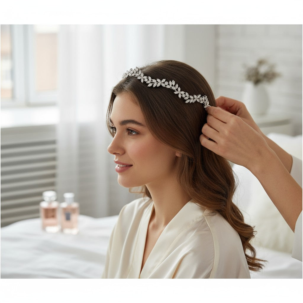 CUBIC ZIRCONIA COLLECTION - EXQUISITE CRYSTAL HEADBAND - AHB228