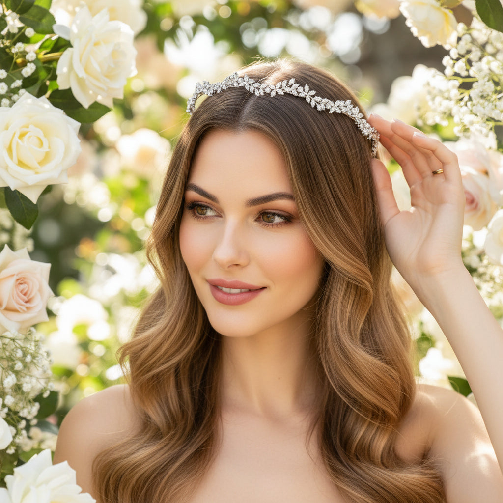 CUBIC ZIRCONIA COLLECTION - EXQUISITE CRYSTAL HEADBAND - AHB228