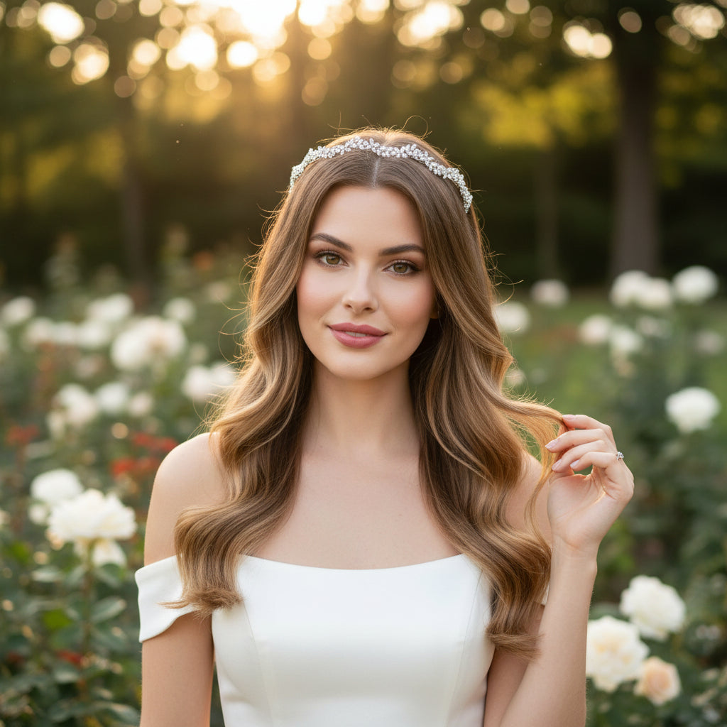 CUBIC ZIRCONIA COLLECTION - EXQUISITE CRYSTAL HEADBAND - AHB228