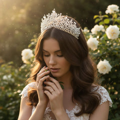 ATHENA COLLECTION - LUXE CRYSTAL TIARA - AHB229 SILVER