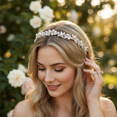 Pearlie - Chic Freshwater Pearl Vine Headband -  HDB21 - SASSB