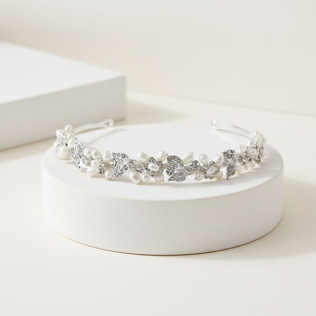 Pearlie - Chic Freshwater Pearl Vine Headband -  HDB21 - SASSB