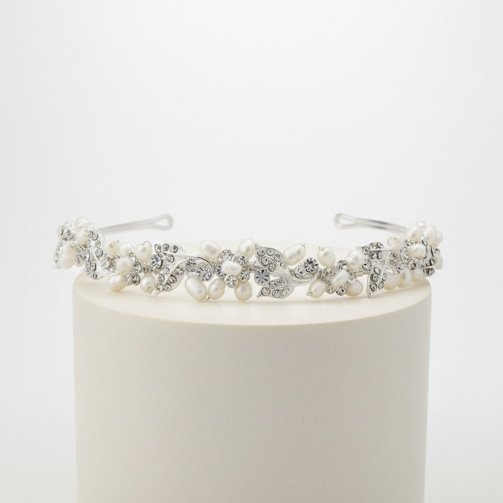 Pearlie - Chic Freshwater Pearl Vine Headband -  HDB21 - SASSB