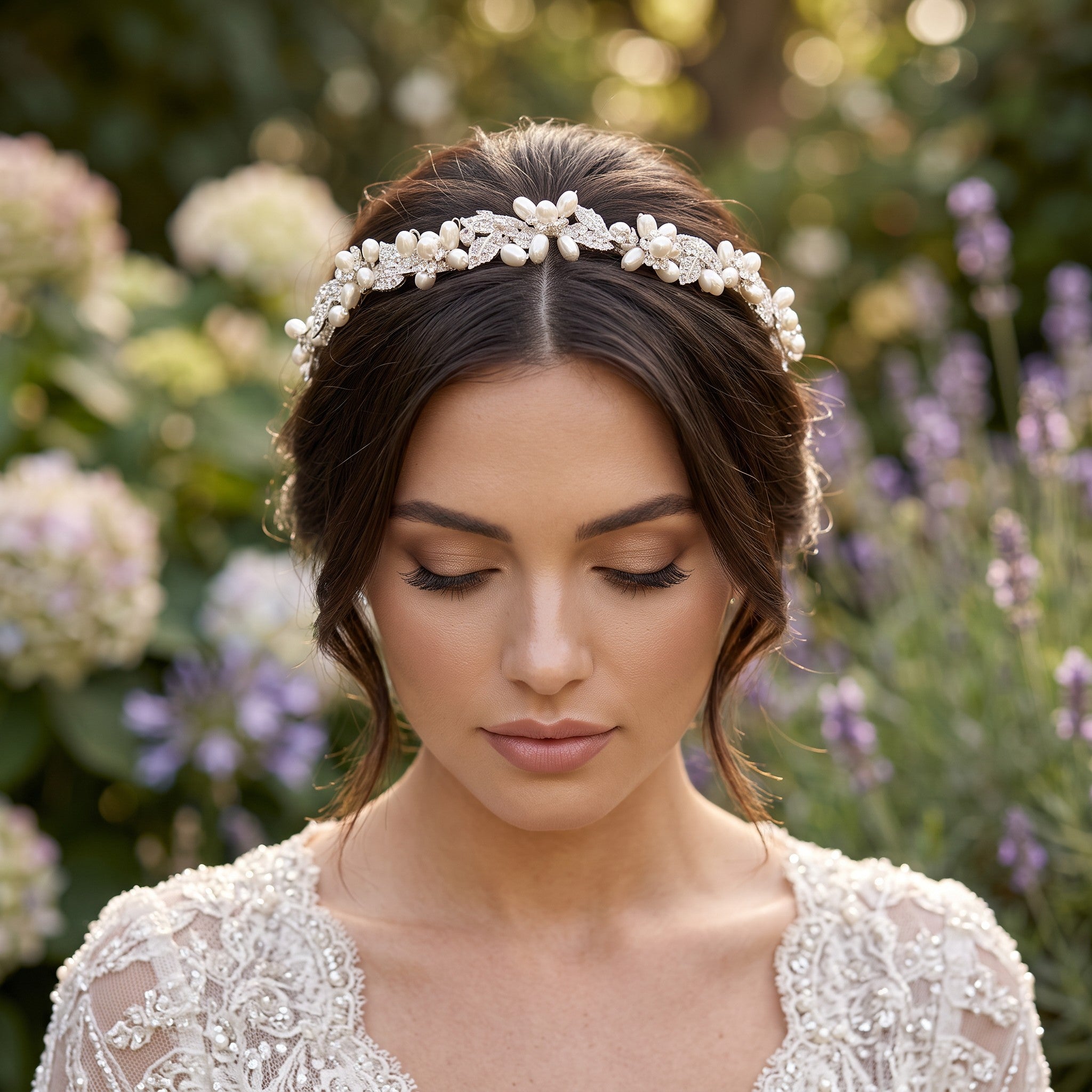 Pearlie - Chic Freshwater Pearl Vine Headband -  HDB21 - SASSB