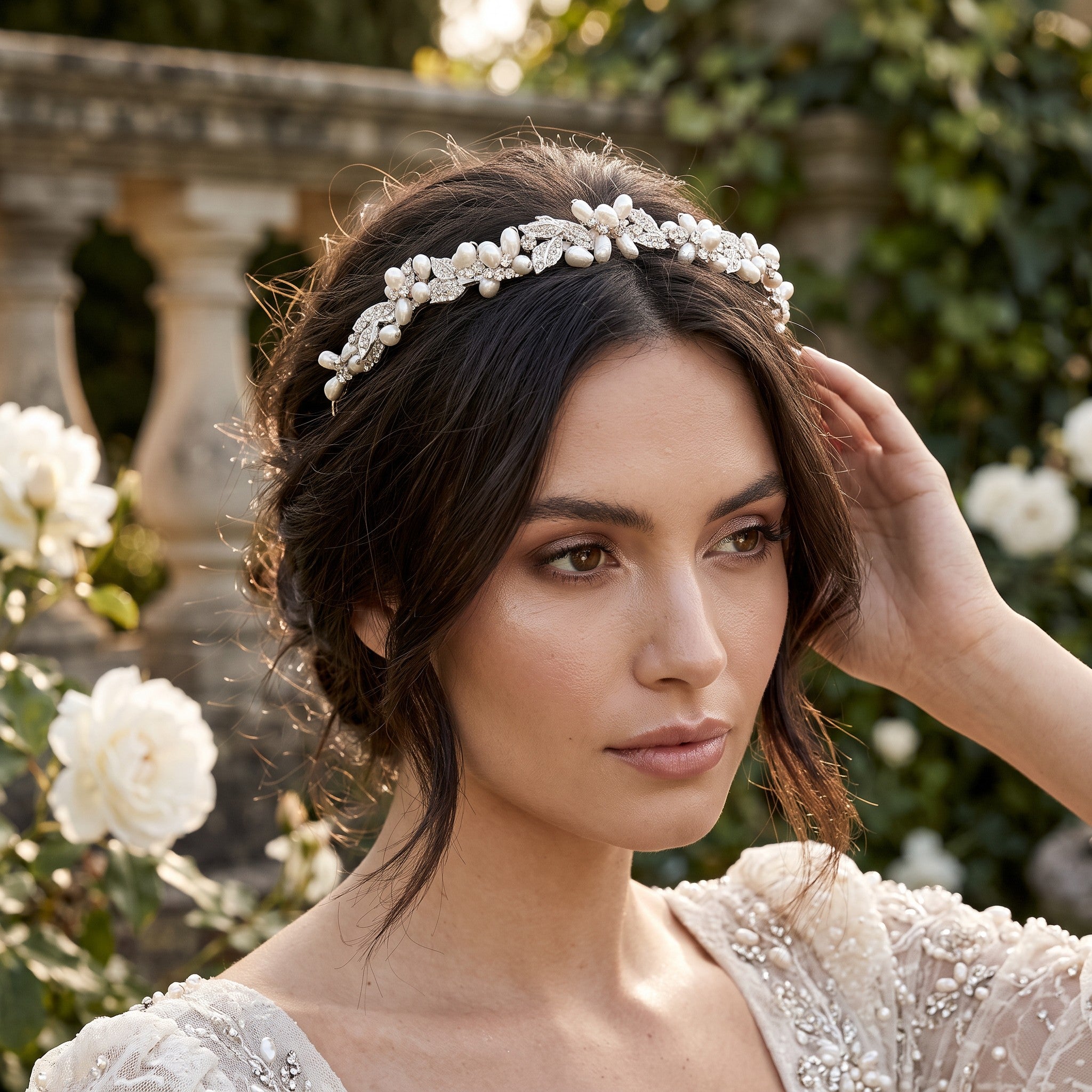 Pearlie - Chic Freshwater Pearl Vine Headband -  HDB21 - SASSB