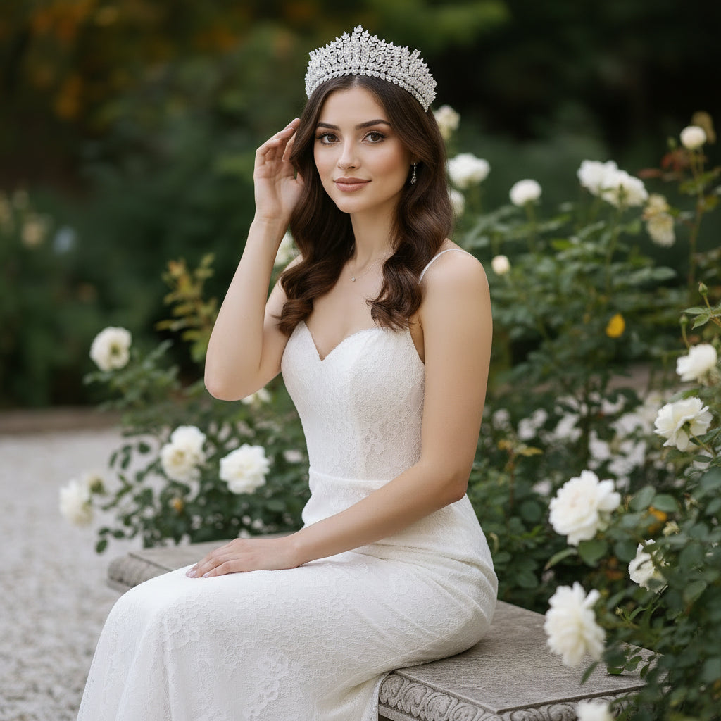 CUBIC ZIRCONIA COLLECTION -CRYSTAL RADIANCE TIARA - AHB230