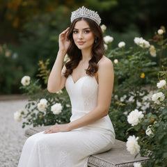 CUBIC ZIRCONIA COLLECTION -CRYSTAL RADIANCE TIARA - AHB230