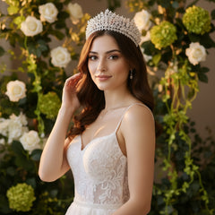 CUBIC ZIRCONIA COLLECTION -CRYSTAL RADIANCE TIARA - AHB230