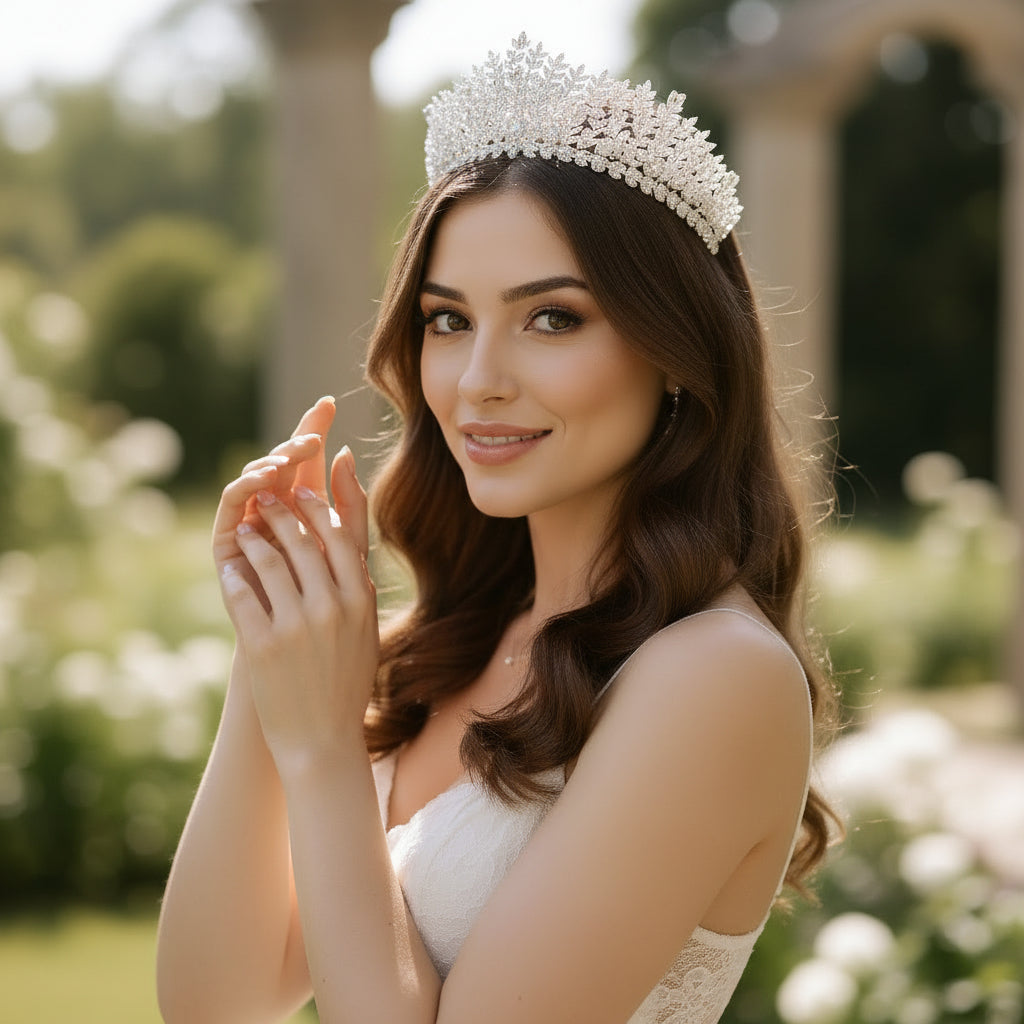 CUBIC ZIRCONIA COLLECTION -CRYSTAL RADIANCE TIARA - AHB230