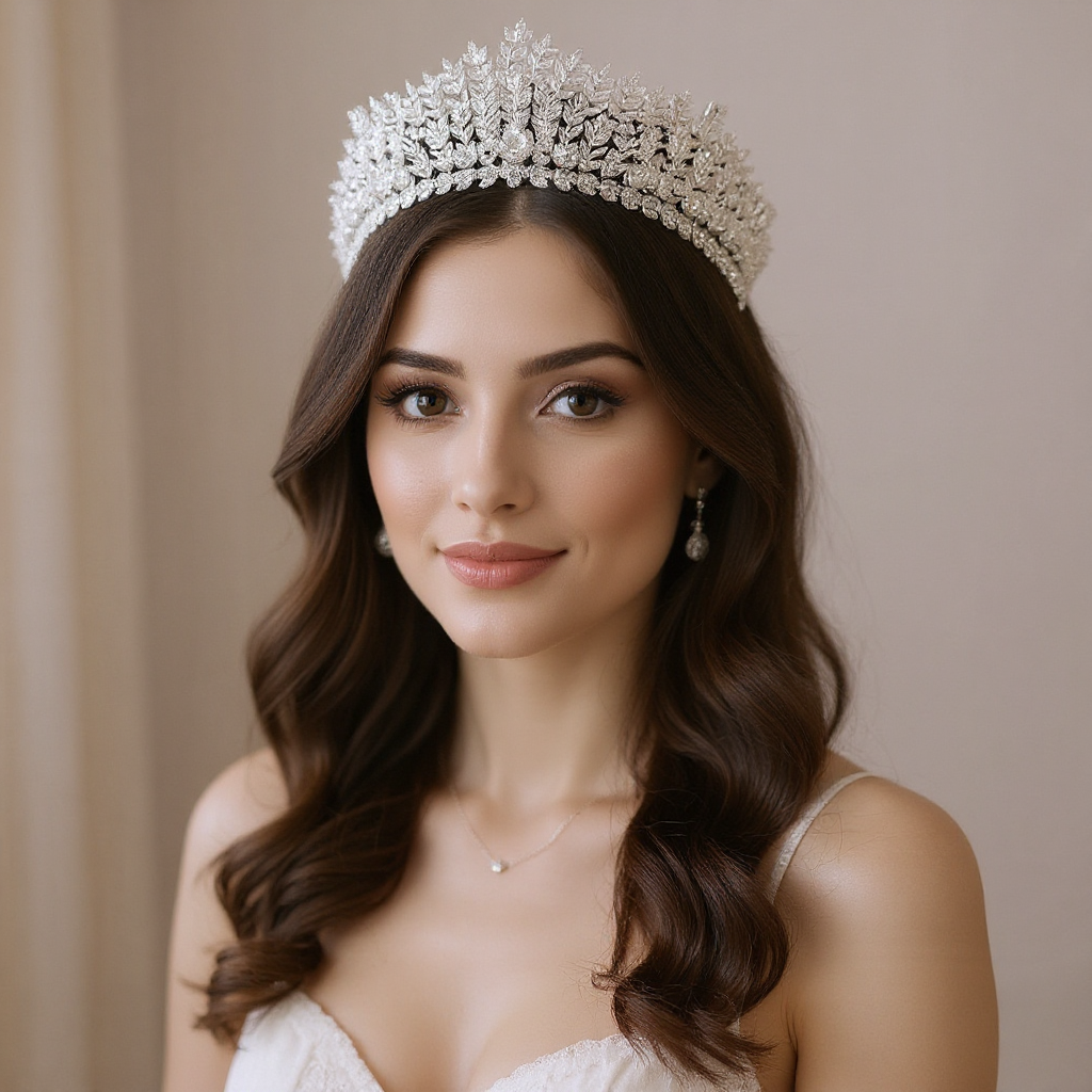 CUBIC ZIRCONIA COLLECTION -CRYSTAL RADIANCE TIARA - AHB230