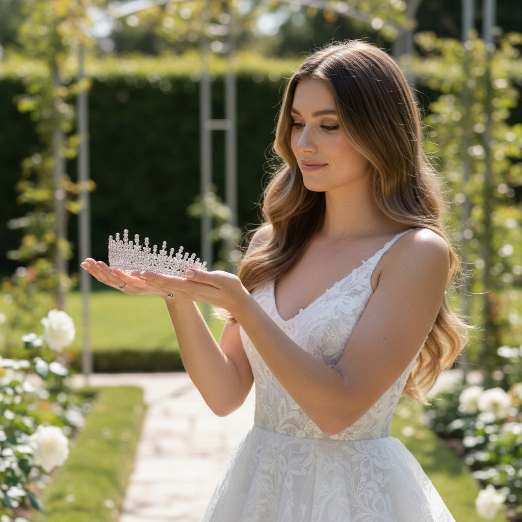 CUBIC ZIRCONIA COLLECTION - STARLET CRYSTAL TIARA - AHB231