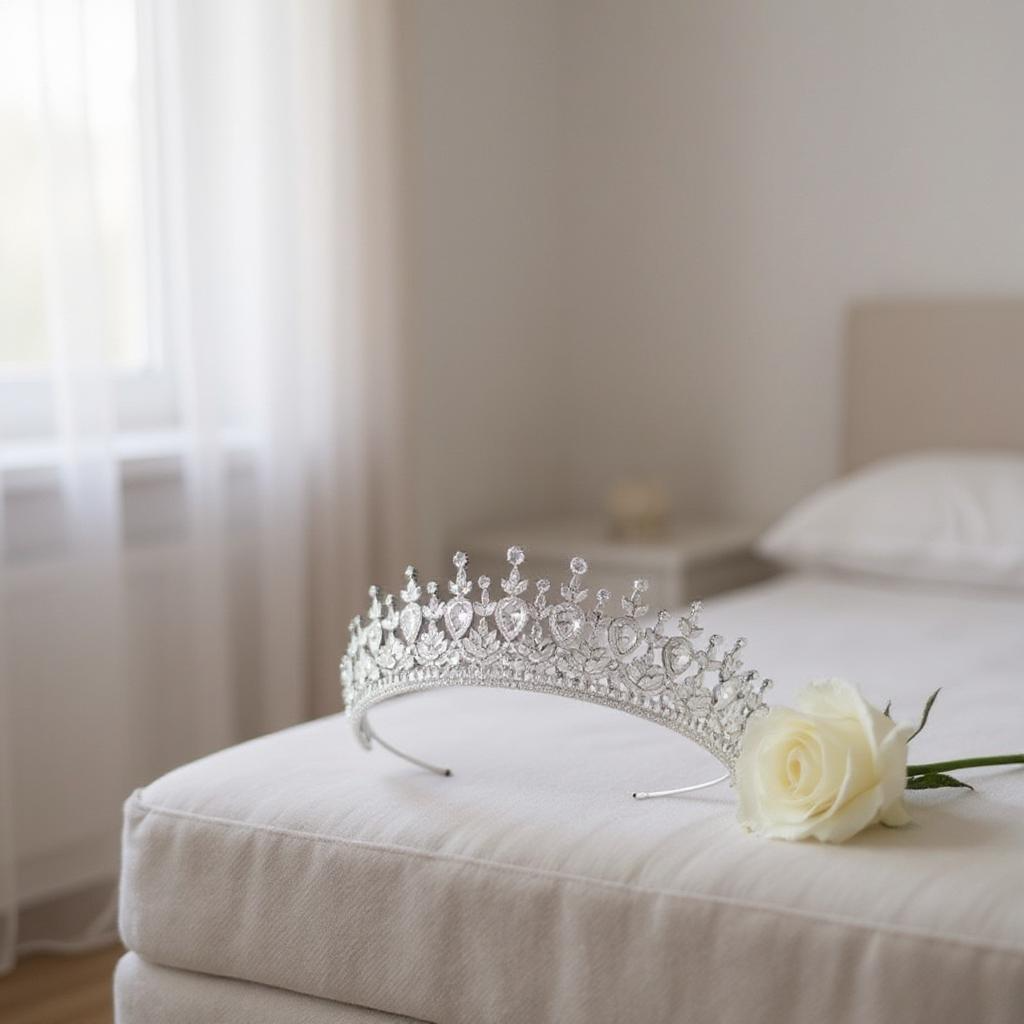 CUBIC ZIRCONIA COLLECTION - EXQUISITE RADIANCE TIARA - AHB233
