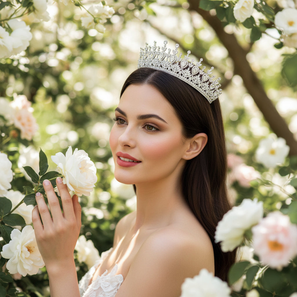 CUBIC ZIRCONIA COLLECTION - EXQUISITE RADIANCE TIARA - AHB233