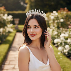 CUBIC ZIRCONIA COLLECTION -EXQUISITE REGAL TIARA - AHB235
