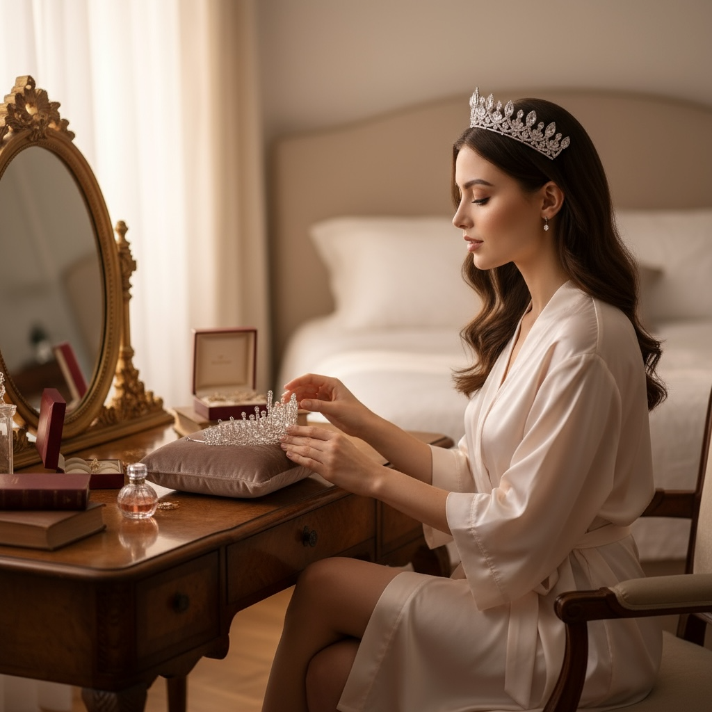 CUBIC ZIRCONIA COLLECTION -EXQUISITE REGAL TIARA - AHB235