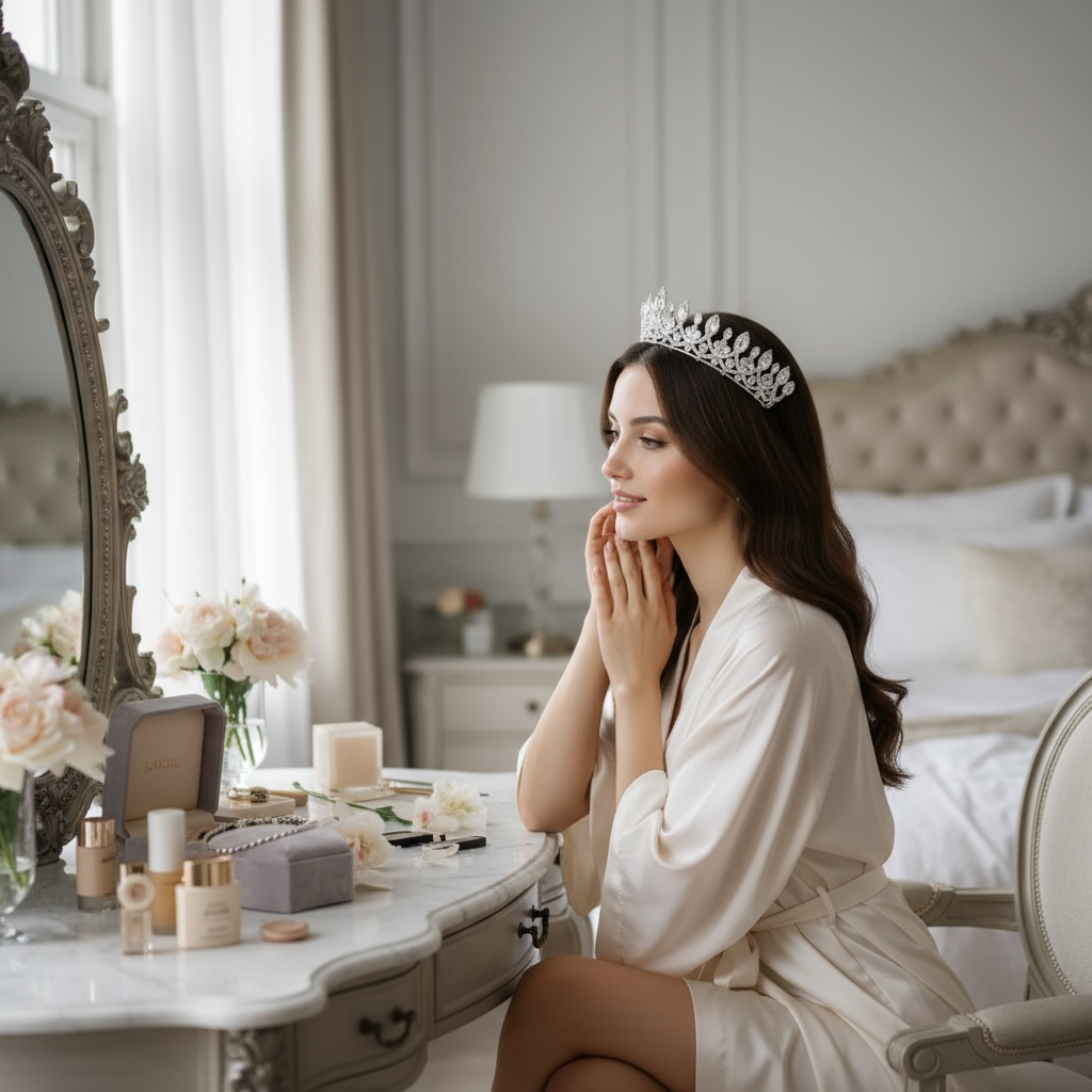 CUBIC ZIRCONIA COLLECTION -EXQUISITE REGAL TIARA - AHB235
