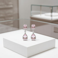 CUBIC ZIRCONIA COLLECTION - DAINTY SPARKLE EARRINGS - CZER919 PINK
