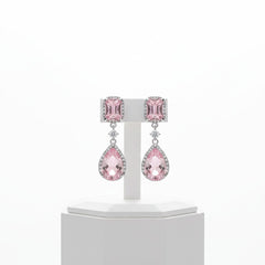 CUBIC ZIRCONIA COLLECTION - DAINTY SPARKLE EARRINGS - CZER919 PINK