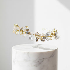 CUBIC ZIRCONIA COLLECTION - GRECIAN GOLD VINE HEADPIECE - AHB67 GOLD