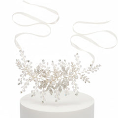 ATHENA COLLECTION - EXQUISITE PEARL HAIR VINE - HP198 SILVER
