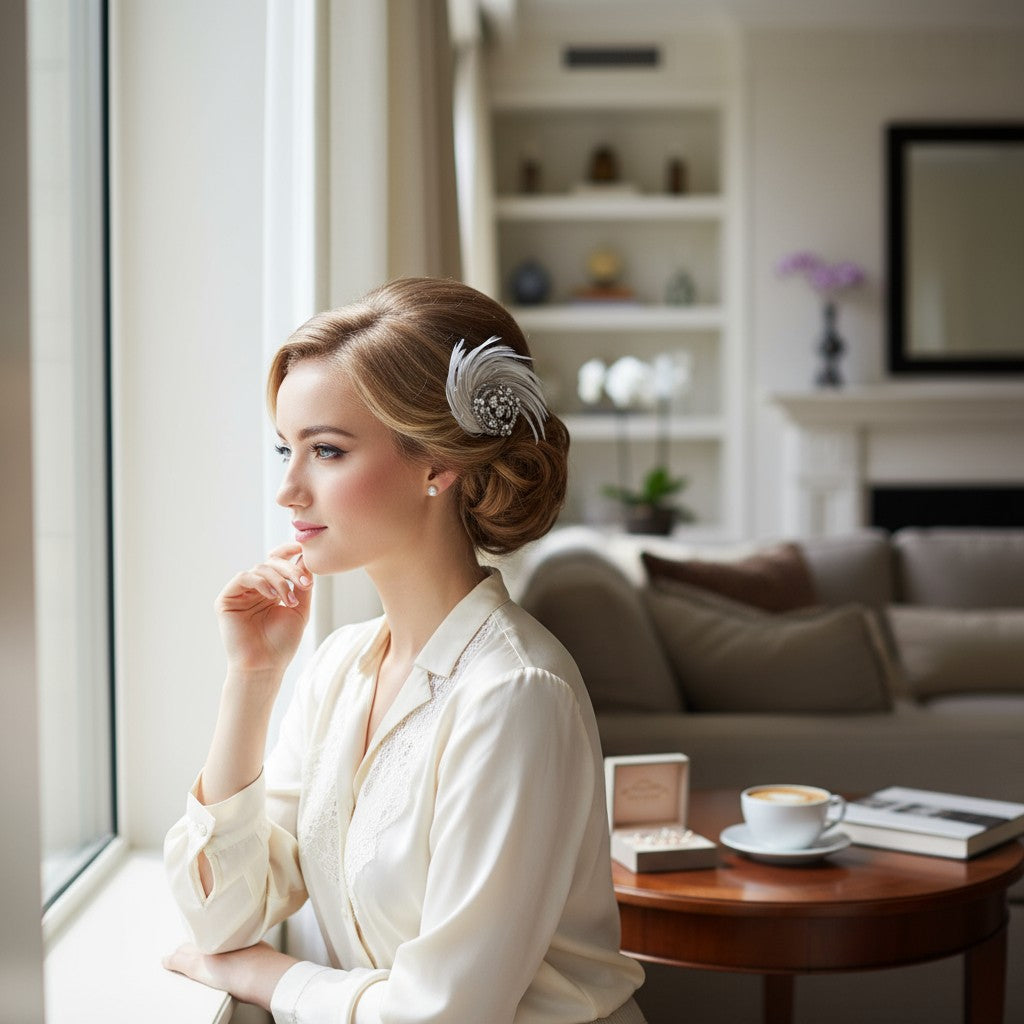 ADORIA LUXE FEATHER HEADPIECE - SASSBHP-14 (ROSE GOLD)